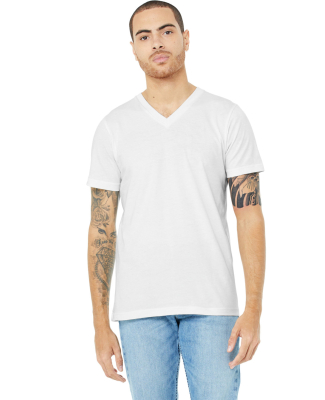 Bella + Canvas BC3005CVC Unisex CVC Jersey V-Neck  in Solid white blend