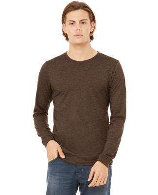 Bella + Canvas BC3501CVC Unisex CVC Jersey Long-Sl in Heather brown