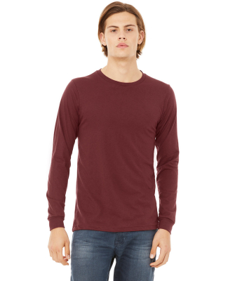 Bella + Canvas BC3501CVC Unisex CVC Jersey Long-Sl in Heather cardinal