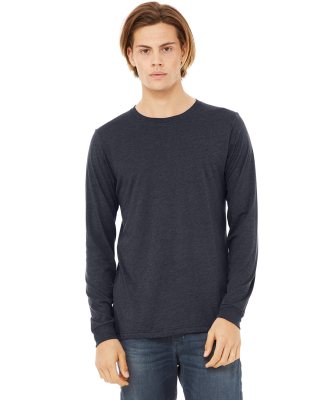 Bella + Canvas BC3501CVC Unisex CVC Jersey Long-Sl in Heather navy