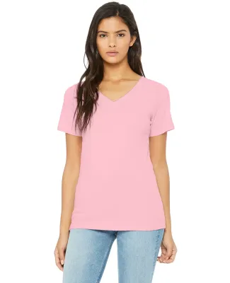 Bella + Canvas 6405 Ladies' Relaxed Jersey V-Neck PINK