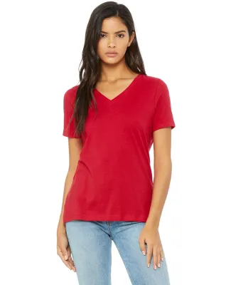 Bella + Canvas 6405 Ladies' Relaxed Jersey V-Neck  RED