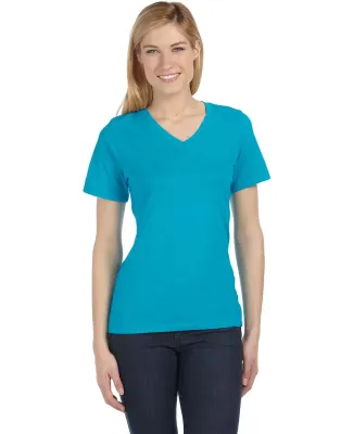 Bella + Canvas 6405 Ladies' Relaxed Jersey V-Neck  TURQUOISE