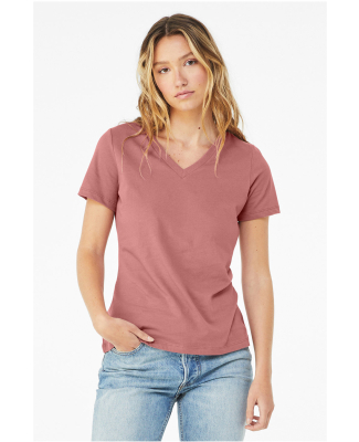 Bella + Canvas 6405 Ladies' Relaxed Jersey V-Neck  in Mauve