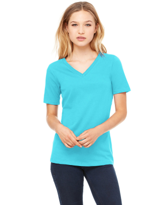 Bella + Canvas 6405 Ladies' Relaxed Jersey V-Neck in Turquoise