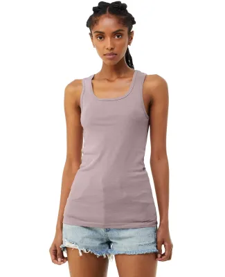 Bella + Canvas 1081 Ladies' Micro Ribbed Tank HTHR PINK GRAVEL