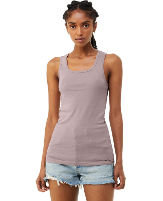 Bella + Canvas 1081 Ladies' Micro Ribbed Tank in Heather pink gravel