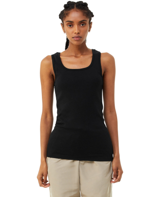 Bella + Canvas 1081 Ladies' Micro Ribbed Tank in Solid black blend