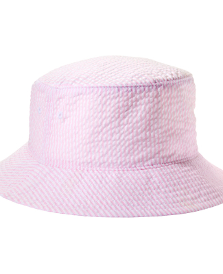 Big Accessories BA676 Crusher Bucket Hat in Pink seersucker