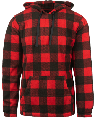 Burnside Clothing 3500 Unisex Pullover Hooded Pola in Red/ black