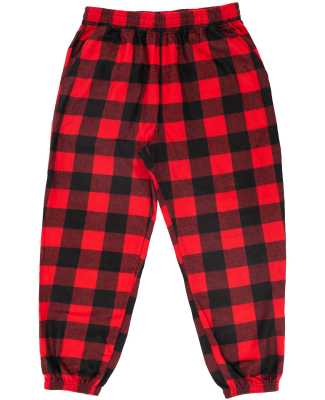 Burnside Clothing 8810 Unisex Flannel Jogger in Red/ black