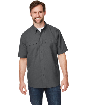 DRI DUCK 4445 Men's Crossroad Dobby Short-Sleeve W in Charcoal