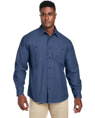 Harriton M540 Men's Denim Shirt-Jacket in Dark denim