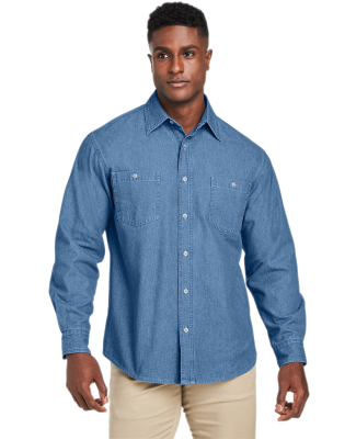 Harriton M540 Men's Denim Shirt-Jacket in Light denim