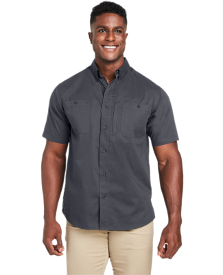Harriton M585 Men's Advantage IL Short-Sleeve Work in Dark charcoal