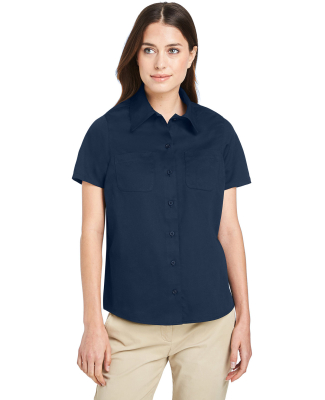 Harriton M585W Ladies' Advantage IL Short-Sleeve W in Dark navy