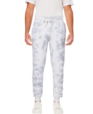 J America 8884 Adult Tie Dye Fleece Jogger in Grey tie dye