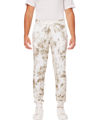 J America 8884 Adult Tie Dye Fleece Jogger in Olive tie dye