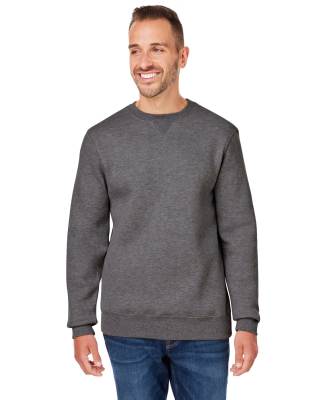J America 8424JA Unisex Premium Fleece Sweatshirt in Charcoal heather