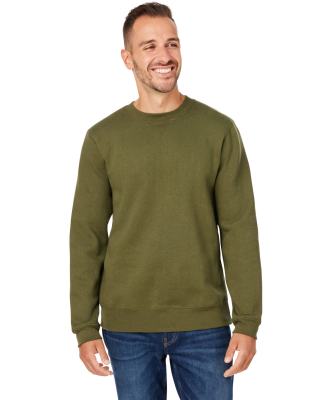 J America 8424JA Unisex Premium Fleece Sweatshirt in Military green