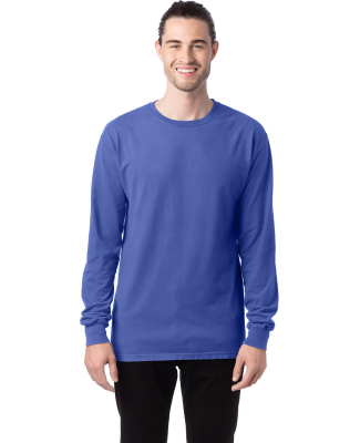 Hanes GDH200 Unisex Garment-Dyed Long-Sleeve T-Shi in Deep forte blue