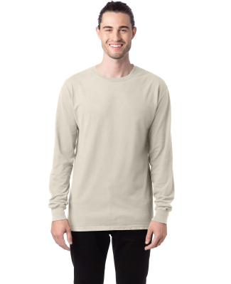 Hanes GDH200 Unisex Garment-Dyed Long-Sleeve T-Shi in Parchment