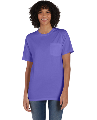 Hanes GDH150 Unisex Garment-Dyed T-Shirt with Pock in Lavender