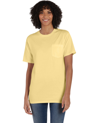 Hanes GDH150 Unisex Garment-Dyed T-Shirt with Pock in Summer squash yellow