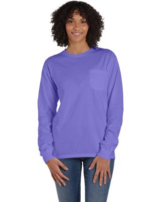 Hanes GDH250 Unisex Garment-Dyed Long-Sleeve T-Shi in Lavender