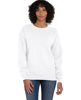 Hanes GDH400 Unisex Crew Sweatshirt in White