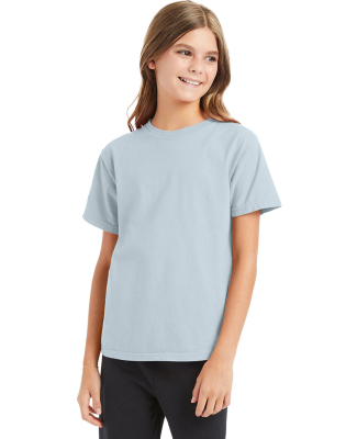 Hanes GDH175 Youth Garment-Dyed T-Shirt in Soothing blue