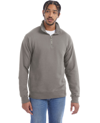 Hanes GDH425 Unisex Quarter-Zip Sweatshirt in Concrete grey