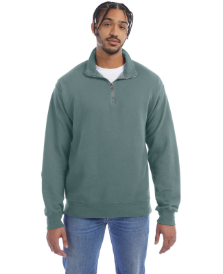 Hanes GDH425 Unisex Quarter-Zip Sweatshirt in Cypress green