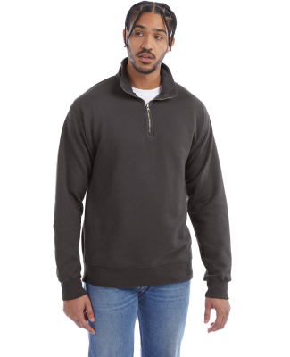 Hanes GDH425 Unisex Quarter-Zip Sweatshirt in New railroad grey