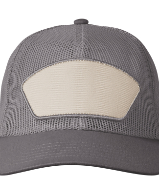 Big Accessories BA682 All-Mesh Patch Trucker Hat in Dark charcoal/ dark charcoal