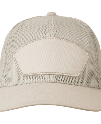 Big Accessories BA682 All-Mesh Patch Trucker Hat in Khaki/ khaki
