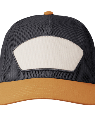 Big Accessories BA682 All-Mesh Patch Trucker Hat in Old Gold/ Black