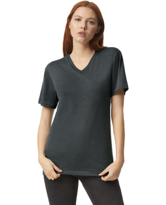 American Apparel 2006CVC Unisex CVC V-Neck T-Shirt in Heather charcoal