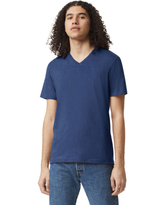 American Apparel 2006CVC Unisex CVC V-Neck T-Shirt in Heather indigo