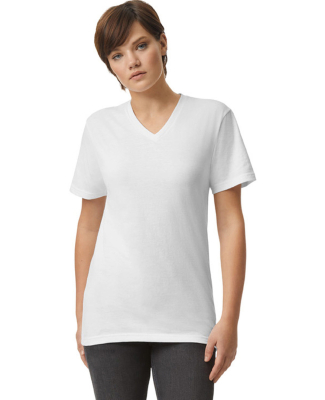 American Apparel 2006CVC Unisex CVC V-Neck T-Shirt in White