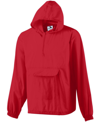 Augusta Sportswear 3130 Hooded Nylon Half Zip Pull in Red