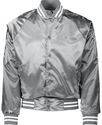Augusta Sportswear 3610 Unisex Striped Trim Satin  in Metallic silver/ white