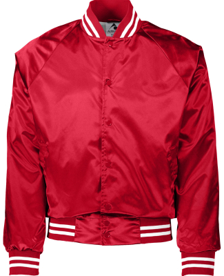 Augusta Sportswear 3610 Unisex Striped Trim Satin  in Red/ white