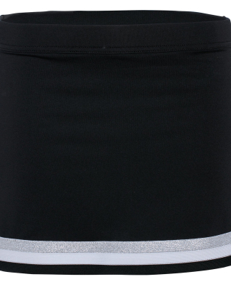 Augusta Sportswear 9146 Girls' Pike Skirt in Black/ white/ metallic silver