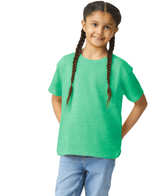 Gildan 64000B Youth Softstyle T-Shirt in Heather irish green