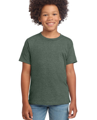 Gildan 64000B Youth Softstyle T-Shirt in Heather military green