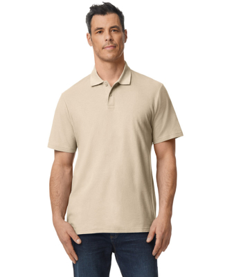 Gildan 64800 Men's Softstyle Double Pique Polo in Sand