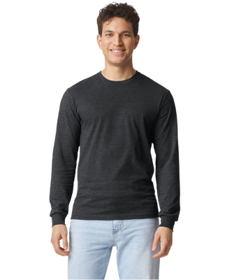 Gildan 67400 Unisex Softstyle CVC Long Sleeve T-Sh in Pitch black mist