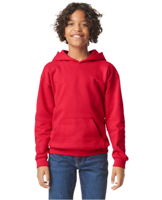 Gildan SF500B Youth Softstyle Midweight Fleece Hoo in Red