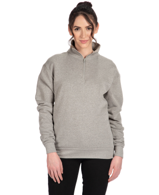 Next Level Apparel 9643 Unisex Fleece Quarter-Zip in Heather grey